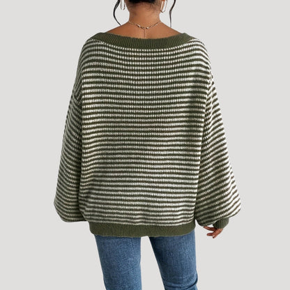Oversized striped knit everyday jumper for women | Marlowe