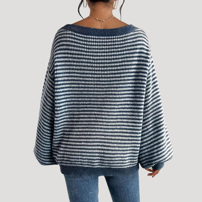 Oversized striped knit everyday jumper for women | Marlowe