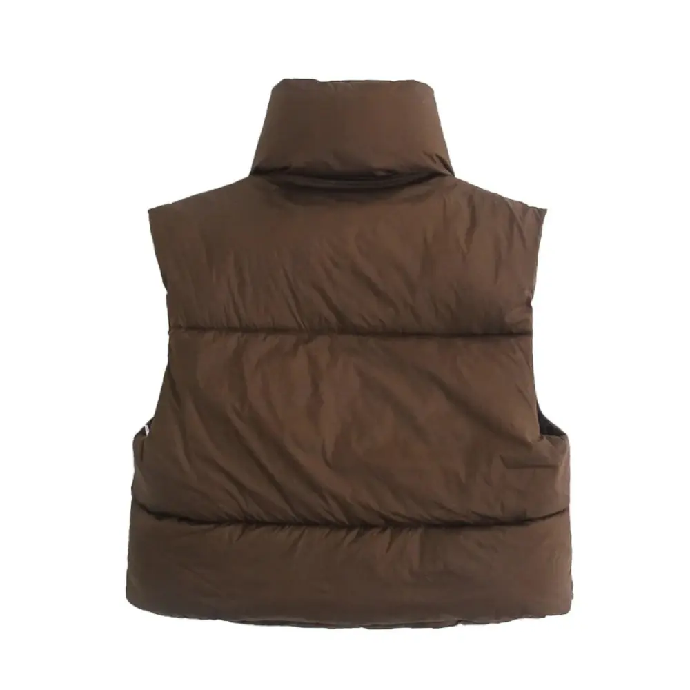 Rosalind | Women's Cropped High Collar Puffer Vest