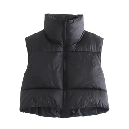 Rosalind | Women's Cropped High Collar Puffer Vest