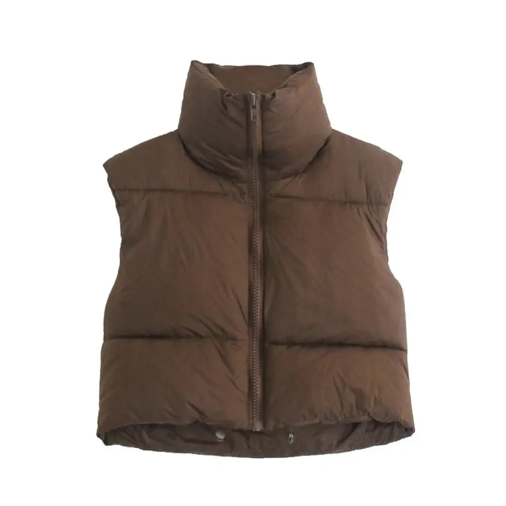 Rosalind | Women's Cropped High Collar Puffer Vest