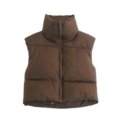 Rosalind | Women's Cropped High Collar Puffer Vest