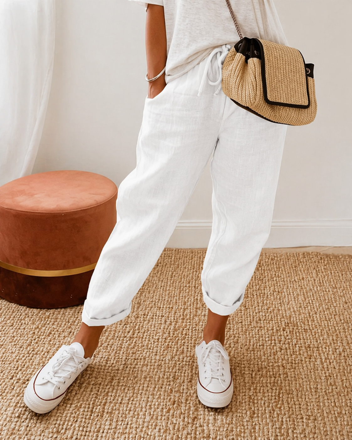 Relaxed cotton linen comfortable trousers for women | Lianne
