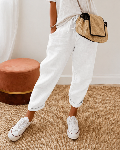 Relaxed cotton linen comfortable trousers for women | Lianne