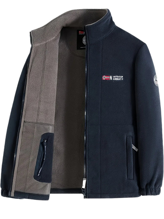Men’s outdoor performance fleece jacket with high collar | Rowan