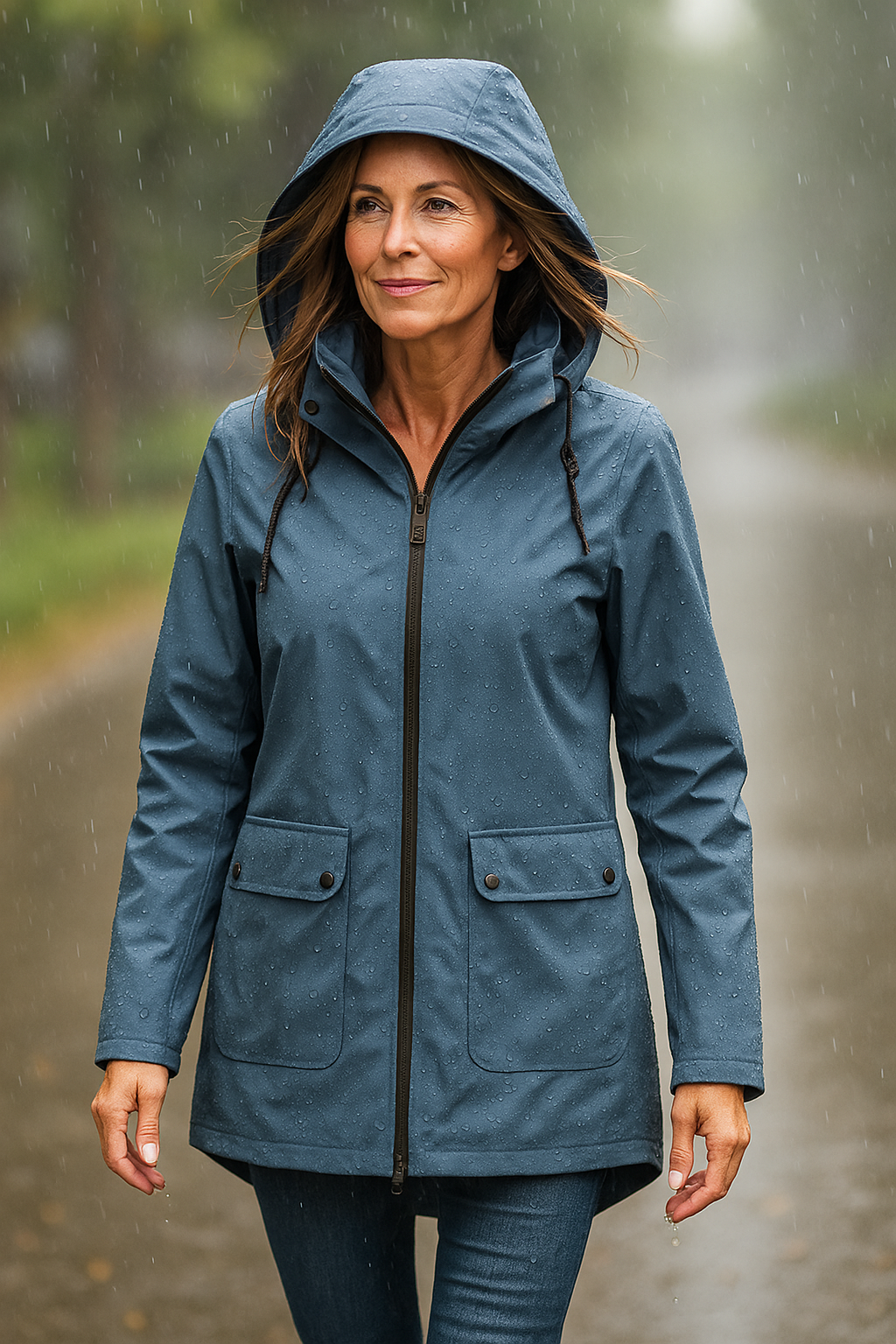 Marielle | Women's Hooded Water Resistant Zip Jacket