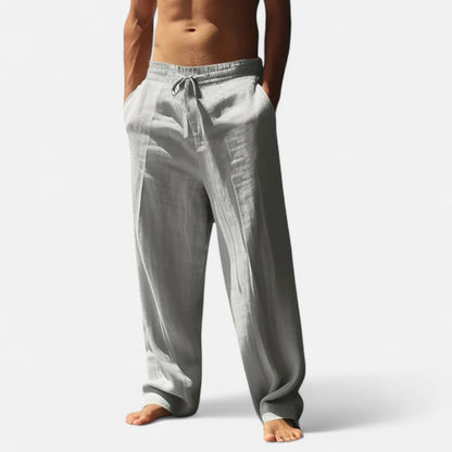 Classic relaxed linen everyday trousers for men