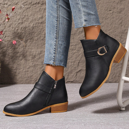Vivien | Women's Cushioned Wide Toe Ankle Boots with Low Heel