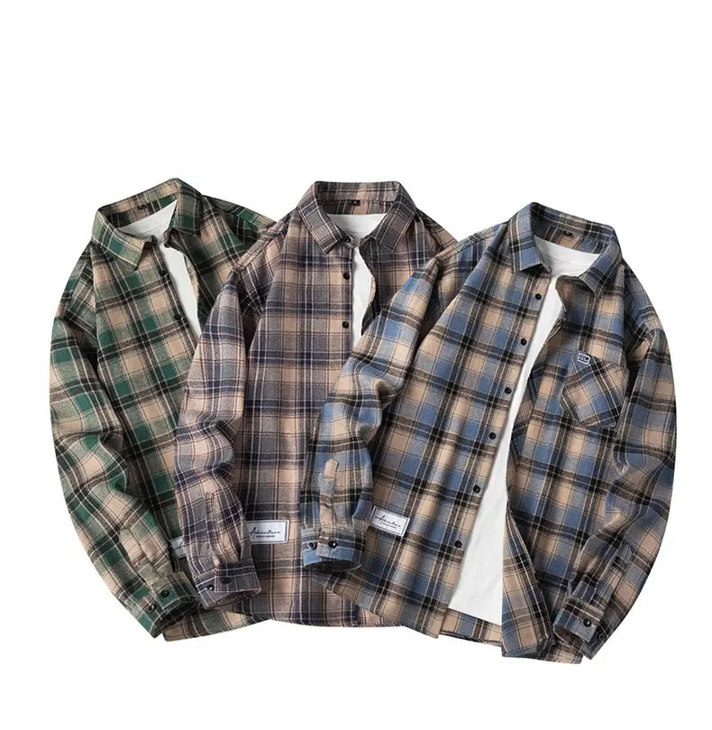 Classic plaid button-front flannel shirt for men | Thatcher