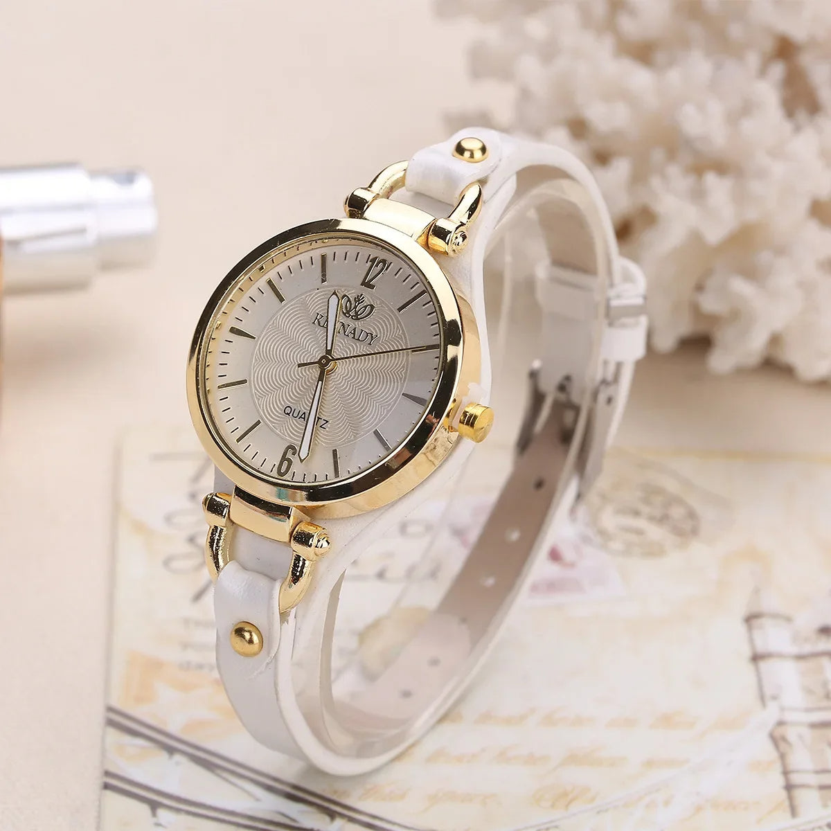 Vintage Gold-Tone Watch with Etched Dial | Aureon