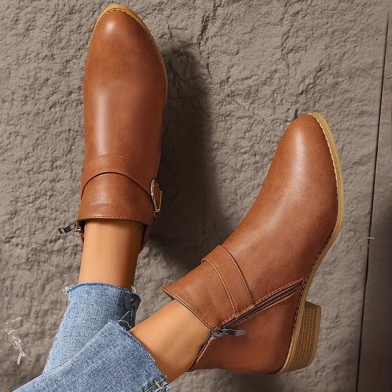 Vivien | Women's Cushioned Wide Toe Ankle Boots with Low Heel