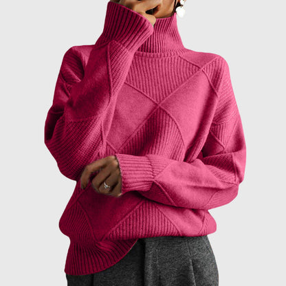 Relaxed cosy knit turtleneck everyday jumper for women | Lunelle