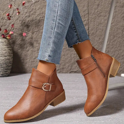 Vivien | Women's Cushioned Wide Toe Ankle Boots with Low Heel
