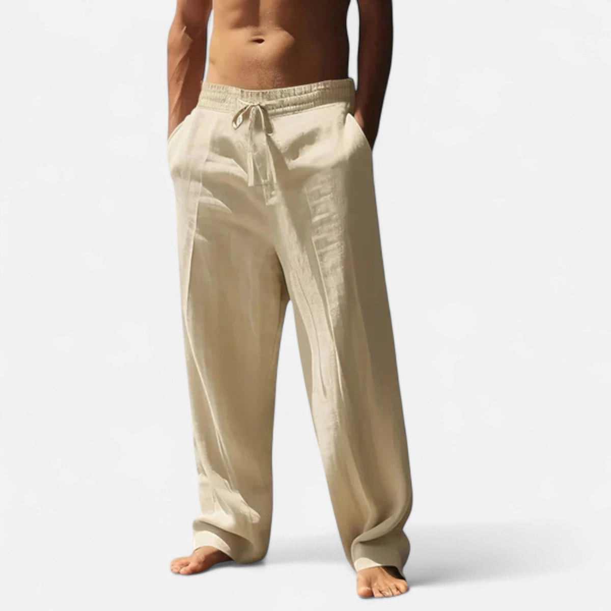 Classic relaxed linen everyday trousers for men