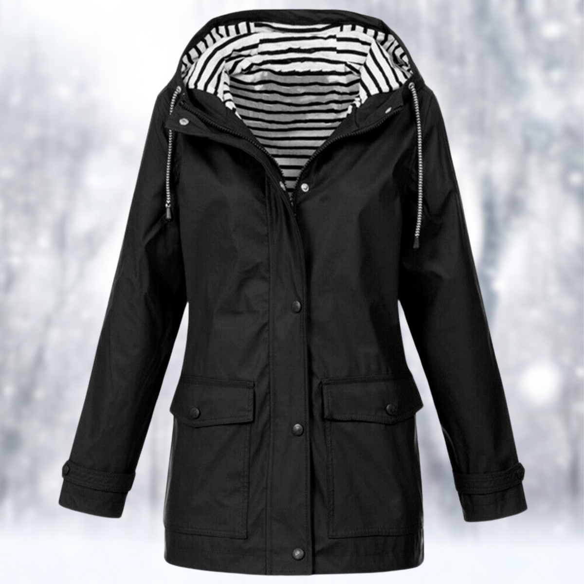 Avelra | Women's Hooded Oversized Longline Coat with Zip Front