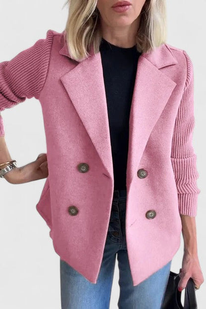 Aster | Women's Double Breasted Contrast Sleeve Blazer