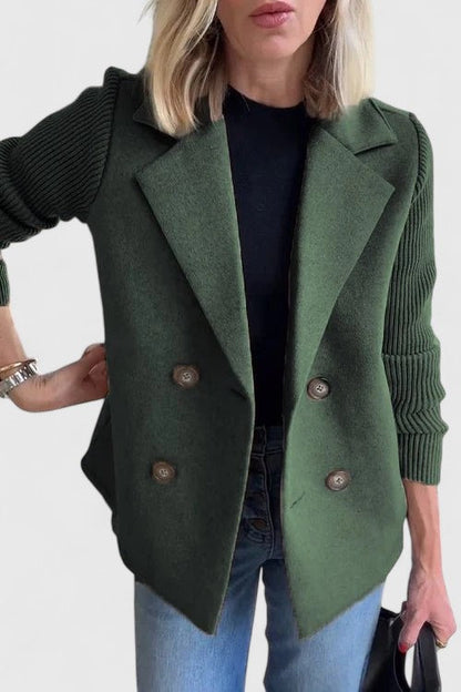 Aster | Women's Double Breasted Contrast Sleeve Blazer