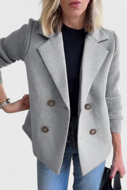 Aster | Women's Double Breasted Contrast Sleeve Blazer