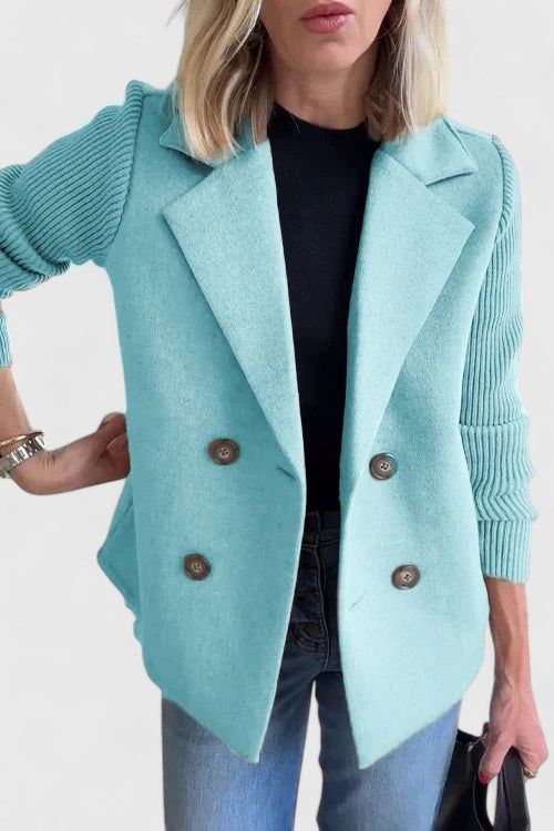 Aster | Women's Double Breasted Contrast Sleeve Blazer