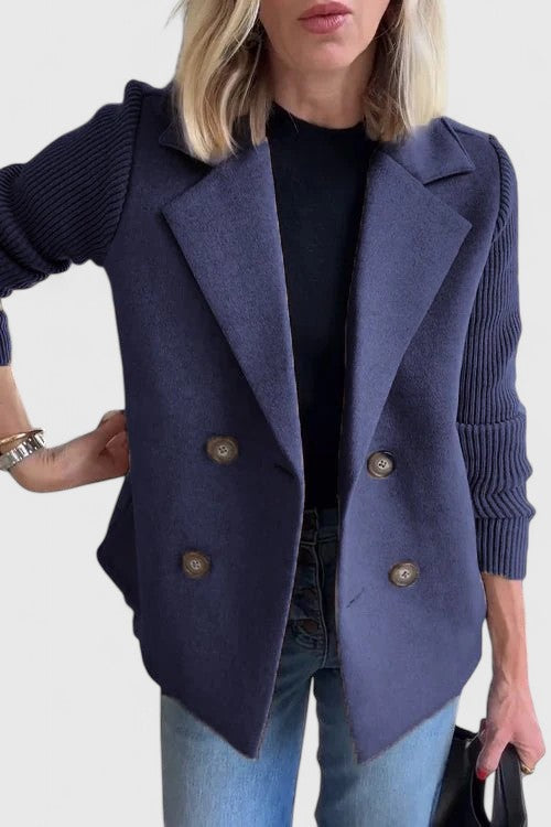 Aster | Women's Double Breasted Contrast Sleeve Blazer