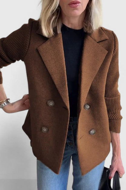 Aster | Women's Double Breasted Contrast Sleeve Blazer
