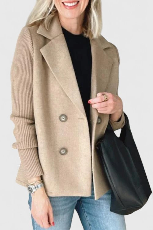 Aster | Women's Double Breasted Contrast Sleeve Blazer