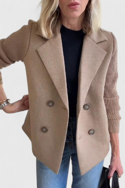 Aster | Women's Double Breasted Contrast Sleeve Blazer