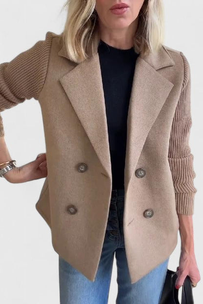 Aster | Women's Double Breasted Contrast Sleeve Blazer