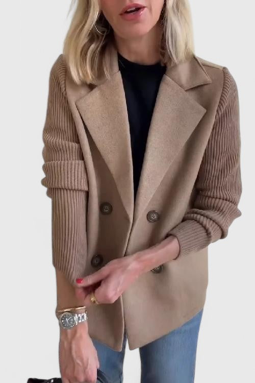 Aster | Women's Double Breasted Contrast Sleeve Blazer