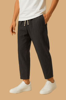 Mateo Linen-Style Trousers | Lightweight Beach Pants | Relaxed Fit with Drawstring Waist