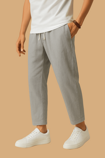 Mateo Linen-Style Trousers | Lightweight Beach Pants | Relaxed Fit with Drawstring Waist