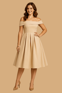 Women’s Amelia Off-Shoulder A-Line Dress | Elegant Fit & Flared Skirt | Formal Evening Wear