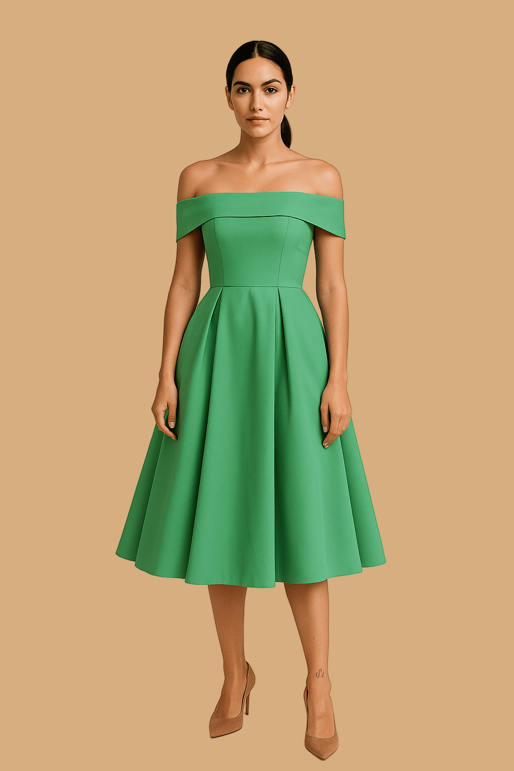 Women’s Amelia Off-Shoulder A-Line Dress | Elegant Fit & Flared Skirt | Formal Evening Wear