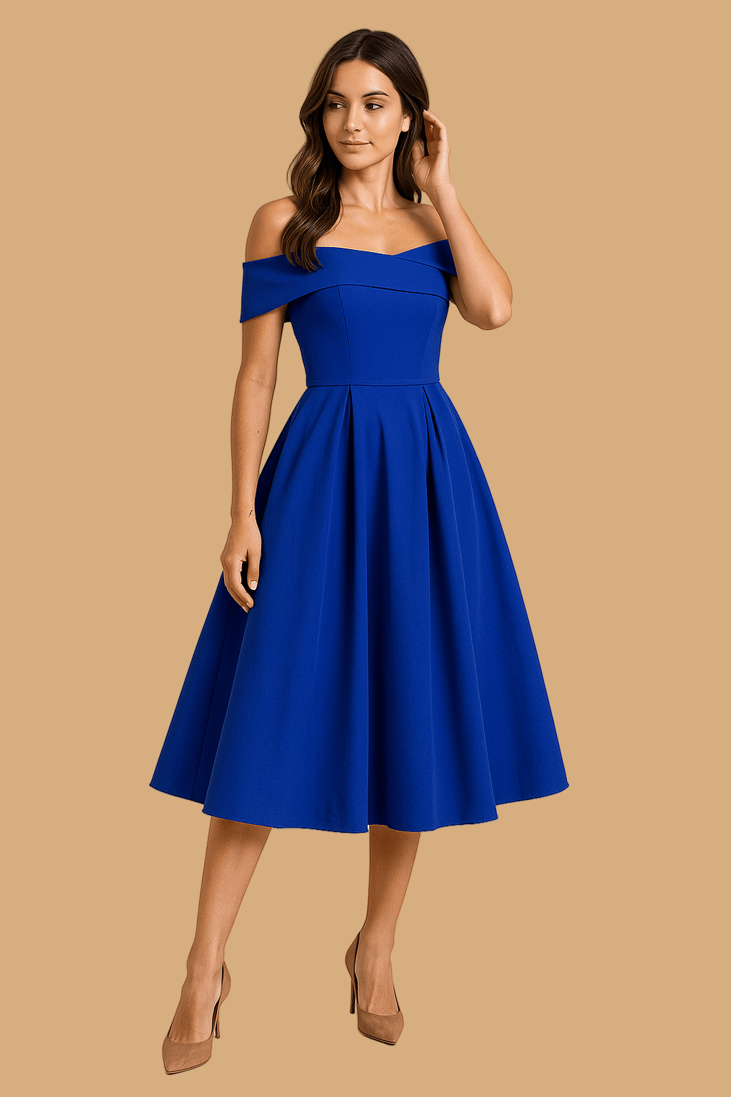 Women’s Amelia Off-Shoulder A-Line Dress | Elegant Fit & Flared Skirt | Formal Evening Wear