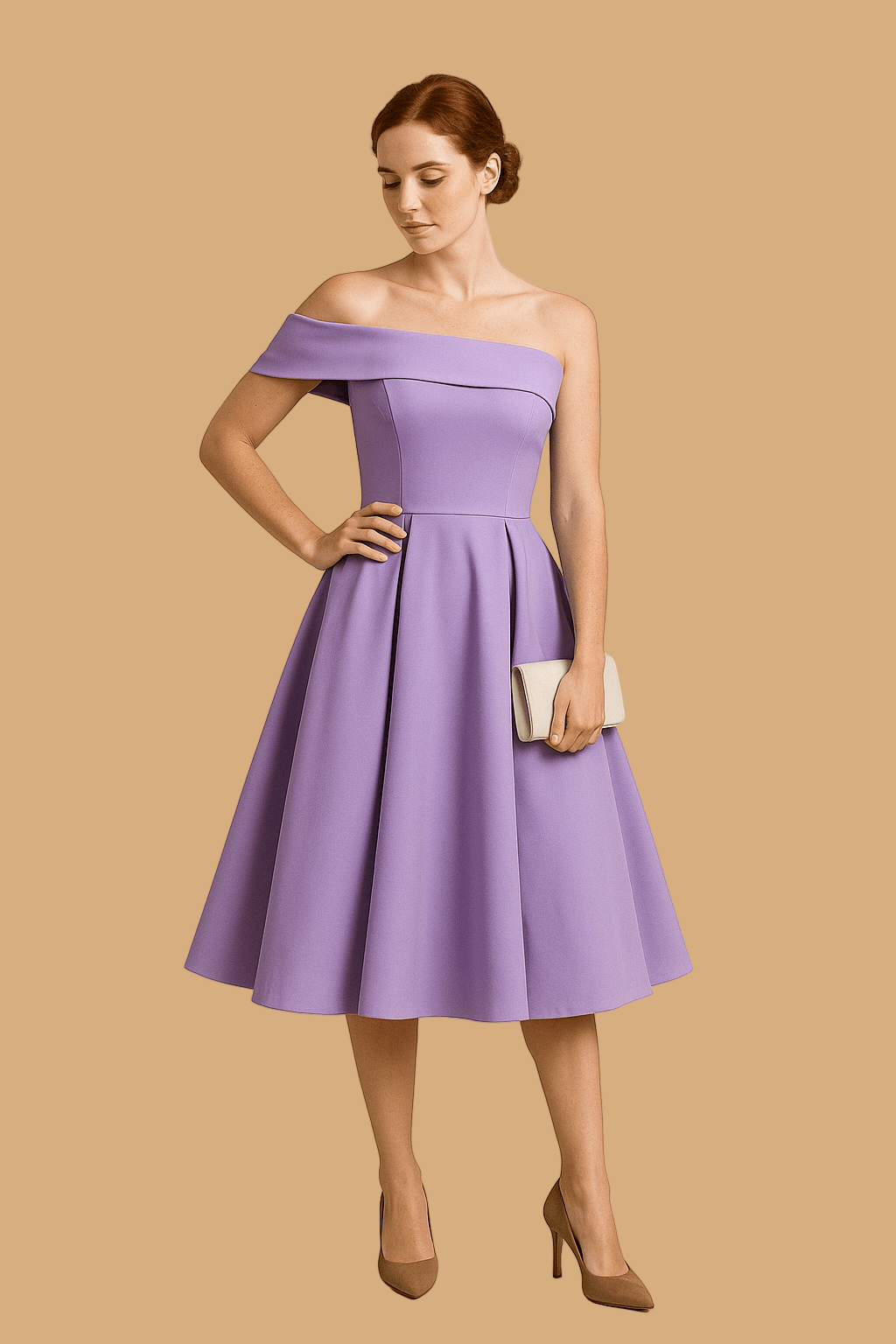 Women’s Amelia Off-Shoulder A-Line Dress | Elegant Fit & Flared Skirt | Formal Evening Wear