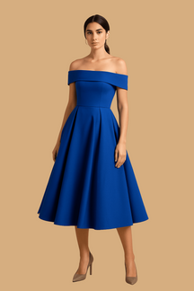 Women’s Amelia Off-Shoulder A-Line Dress | Elegant Fit & Flared Skirt | Formal Evening Wear