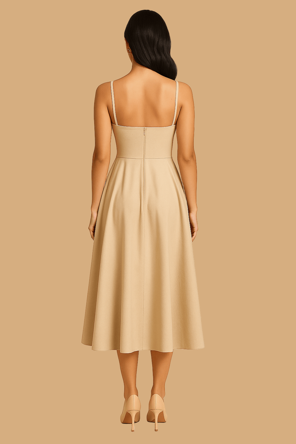 Women’s Elara Summer Dress | Floral V-Neck A-Line | Sleeveless Open Back with Adjustable Straps