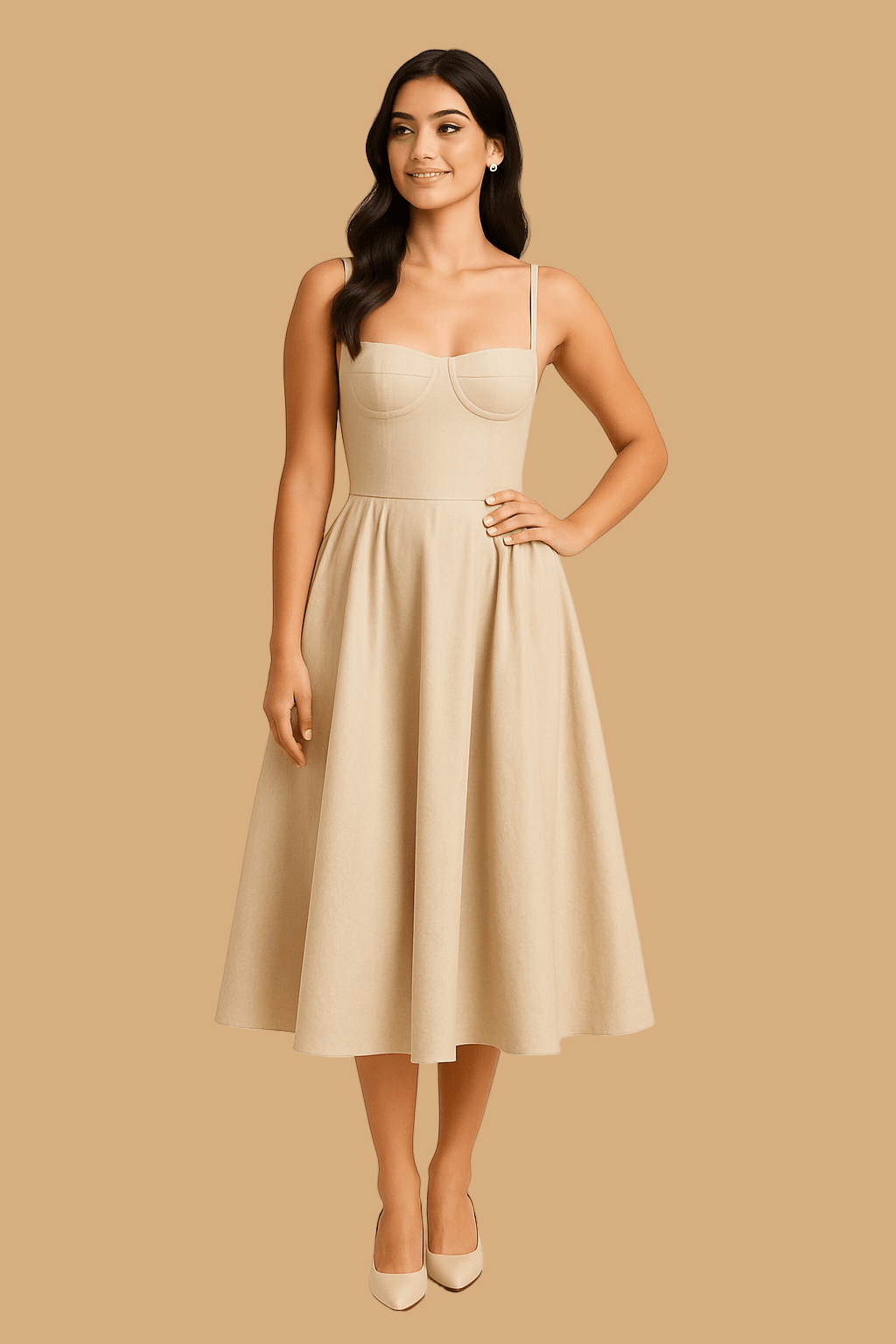 Women’s Elara Summer Dress | Floral V-Neck A-Line | Sleeveless Open Back with Adjustable Straps