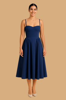 Women’s Elara Summer Dress | Floral V-Neck A-Line | Sleeveless Open Back with Adjustable Straps