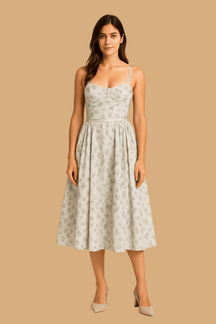 Women’s Elara Summer Dress | Floral V-Neck A-Line | Sleeveless Open Back with Adjustable Straps