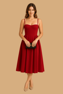 Women’s Elara Summer Dress | Floral V-Neck A-Line | Sleeveless Open Back with Adjustable Straps