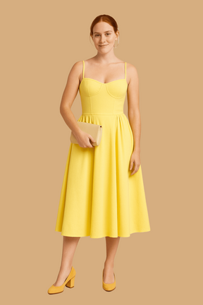 Women’s Elara Summer Dress | Floral V-Neck A-Line | Sleeveless Open Back with Adjustable Straps