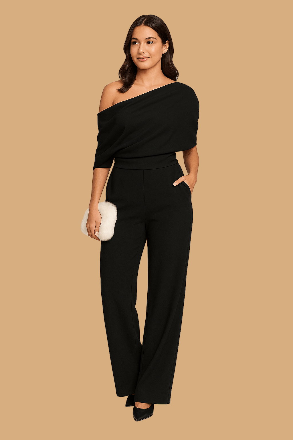 Women’s Juliana Spring Jumpsuit | Single-Breasted Neckline | Tie Waist & Wide-Leg Elegance