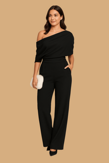 Women’s Juliana Spring Jumpsuit | Single-Breasted Neckline | Tie Waist & Wide-Leg Elegance