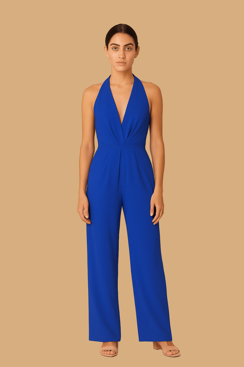 Women’s Serena Sleeveless Jumpsuit | Deep V-Neck | Wide-Leg Elegant Fit