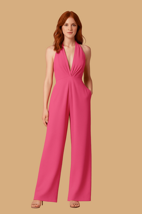 Women’s Serena Sleeveless Jumpsuit | Deep V-Neck | Wide-Leg Elegant Fit