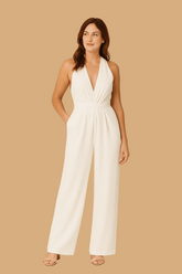 Women’s Serena Sleeveless Jumpsuit | Deep V-Neck | Wide-Leg Elegant Fit