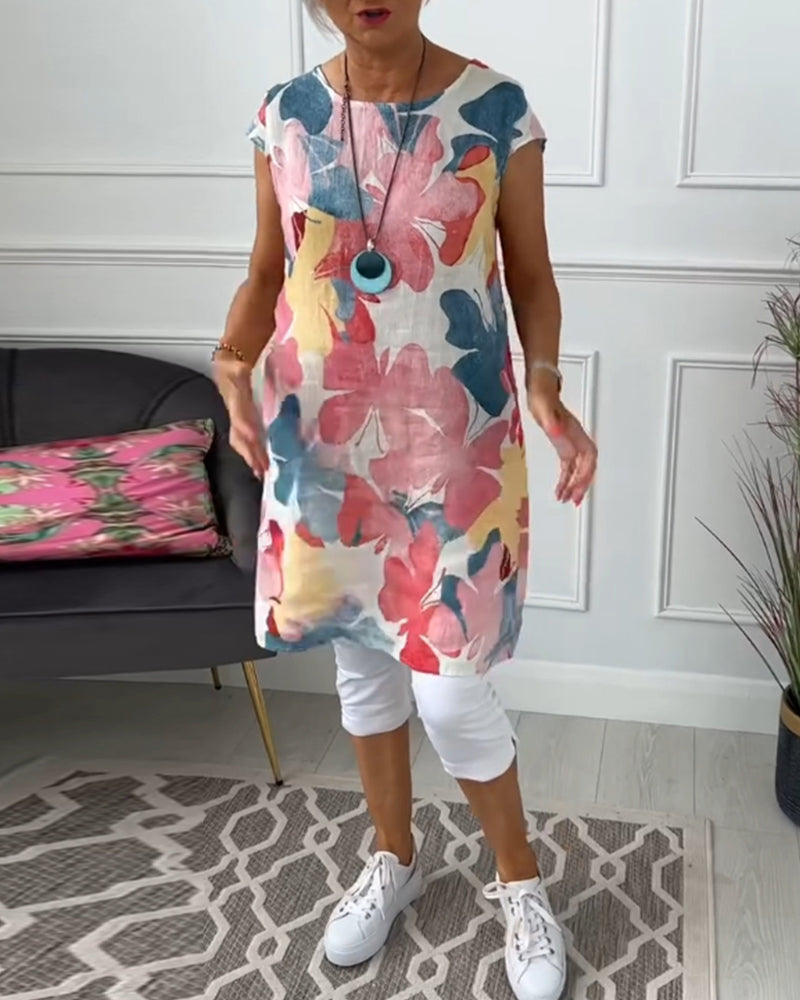 Casual relaxed floral everyday dress for women | Ingrid