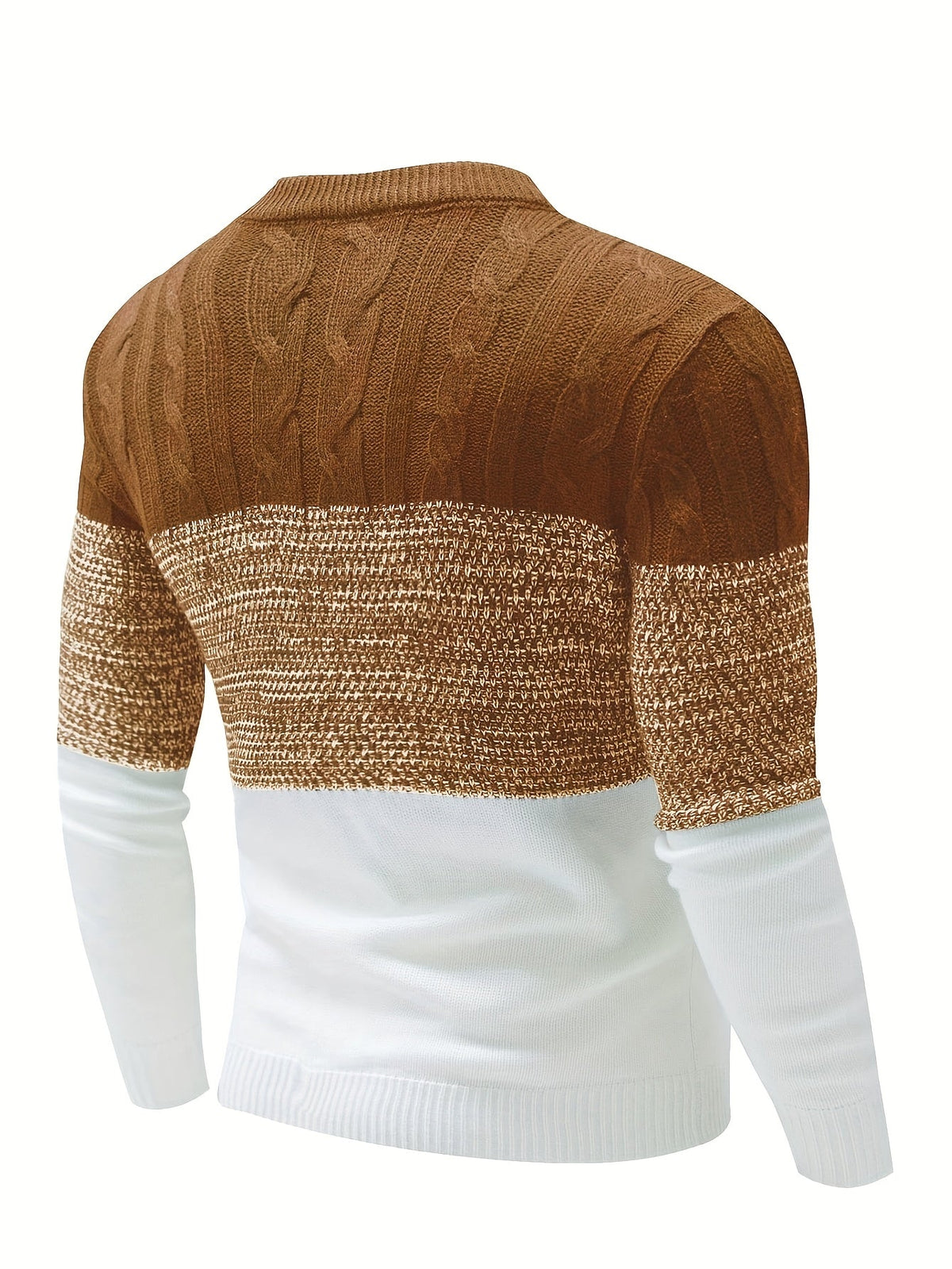 Gavren | Men's Color Block Crew Neck Sweater with Ribbed Cuffs