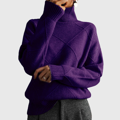 Relaxed cosy knit turtleneck everyday jumper for women | Lunelle